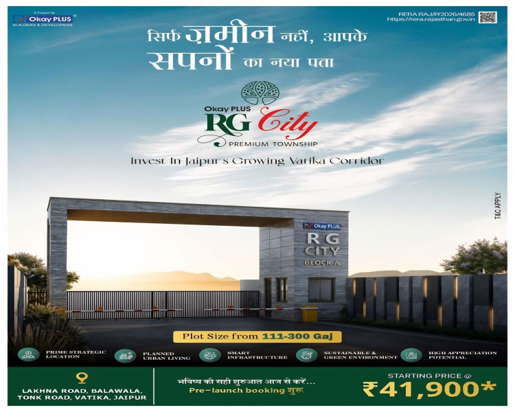  156 Sq. Yards Residential Plot for Sale in Vatika Road, Jaipur