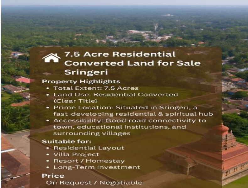  Agricultural Land 8 Acre for Sale in Sringeri, Chikmagalur