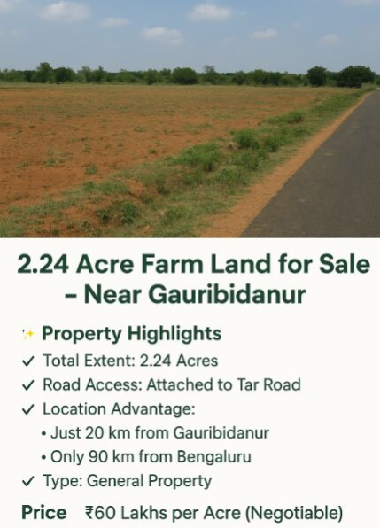  Agricultural Land 2 Acre for Sale in Chintamani, ChikBallapur