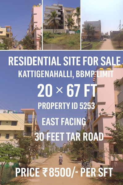  1340 Sq.ft. Residential Plot for Sale in Kattigenahalli, Bangalore