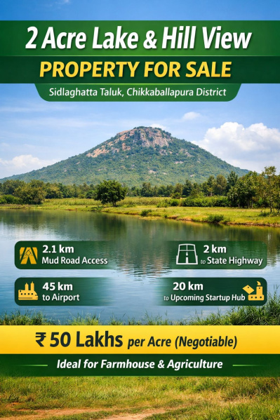  2 Acre Agricultural/Farm Land for Sale in Sidlaghatta, ChikBallapur