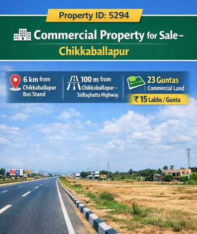  23 Guntha Commercial Land for Sale in Sidlaghatta, ChikBallapur