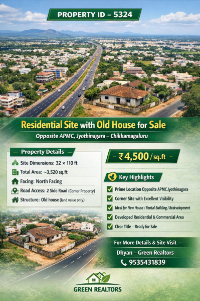  3520 Sq.ft. Residential Plot for Sale in Joythinagar, Chikmagalur