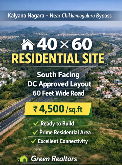  2400 Sq.ft. Residential Plot for Sale in Kalyananagara, Chikmagalur, 