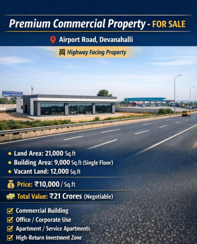  21000 Sq.ft. Commercial Land for Sale in Devanahalli, Bangalore