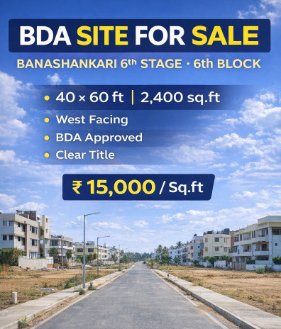  2400 Sq.ft. Residential Plot for Sale in Banashankari Stage 6, Bangalore