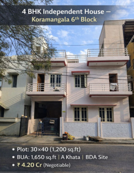 4 BHK House for Sale in Koramangala, Bangalore