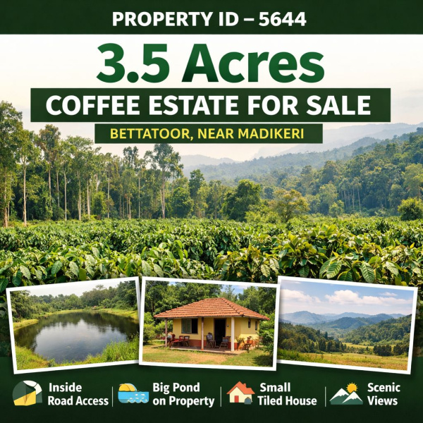 4 Acre Agricultural/Farm Land for Sale in Madikeri, Kodagu