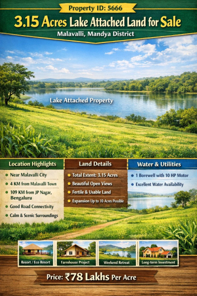  3 Acre Agricultural/Farm Land for Sale in Malavalli, Mandya