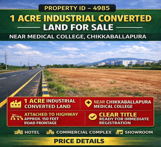  1 Acre Residential Plot for Sale in Manchenahalli, ChikBallapur