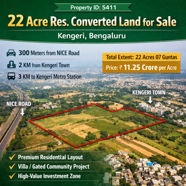  22 Acre Commercial Land for Sale in Kengeri, Bangalore