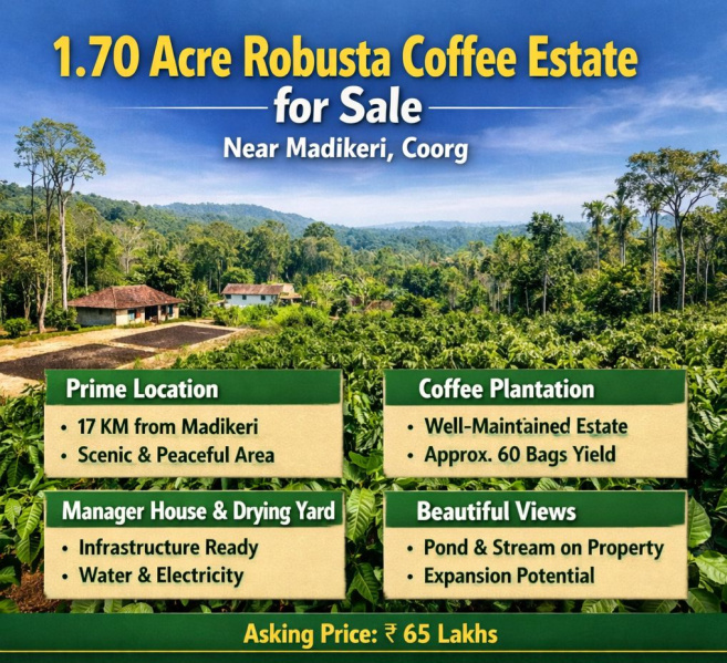  2 Acre Agricultural/Farm Land for Sale in Madikeri, Kodagu