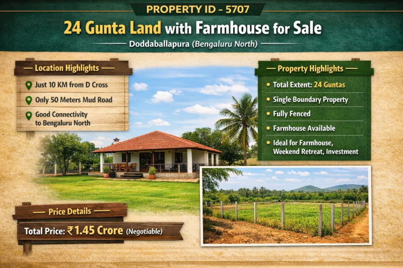  24 Guntha Commercial Land for Sale in Doddaballapur, Bangalore