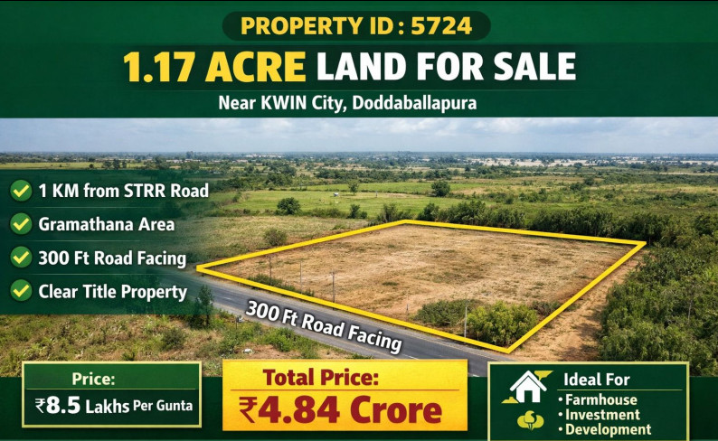  1 Acre Commercial Land for Sale in Doddaballapur, Bangalore