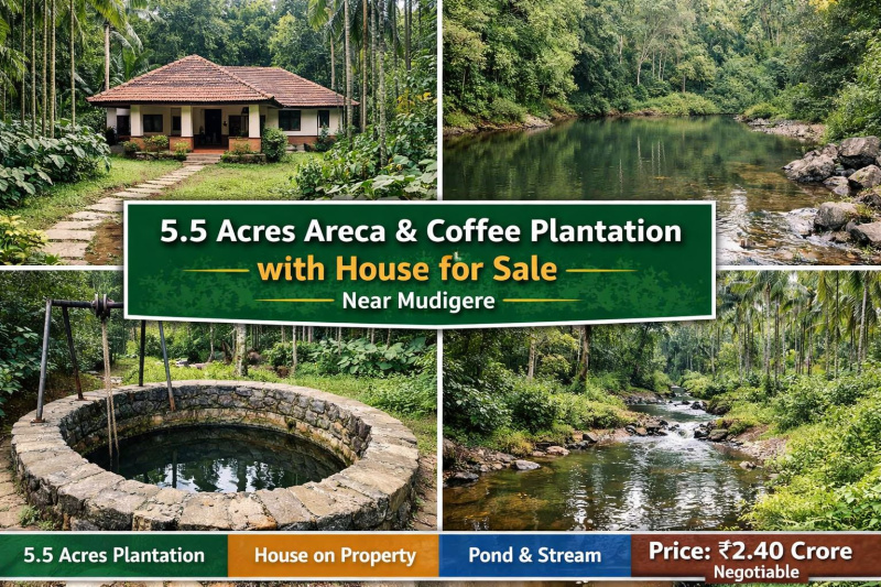  6 Acre Agricultural/Farm Land for Sale in Mudigere, Chikmagalur