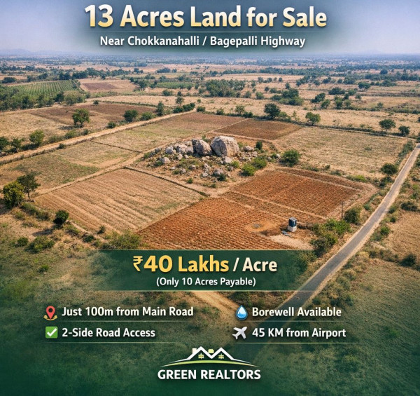  10 Acre Agricultural/Farm Land for Sale in Bagepalli, ChikBallapur