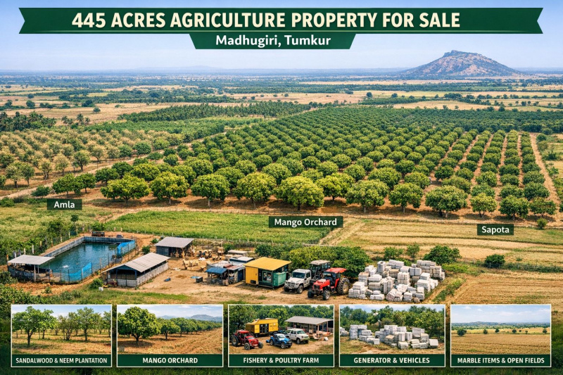  445 Acre Agricultural/Farm Land for Sale in Madhugiri, Tumkur