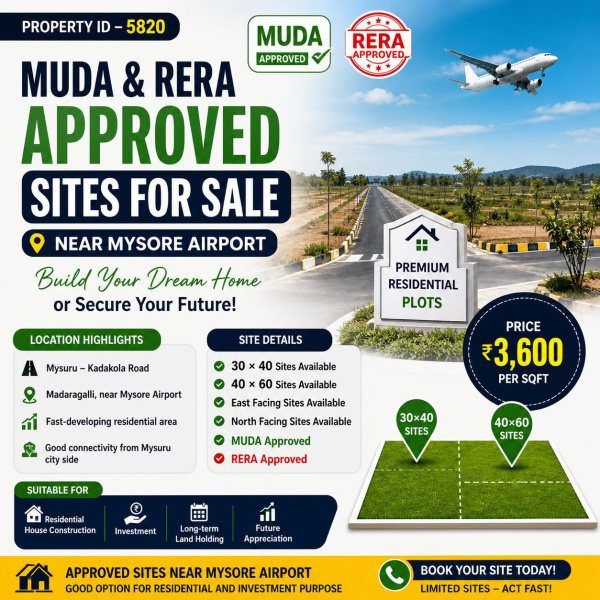  1200 Sq.ft. Commercial Land for Sale in Airport Road, Mysore