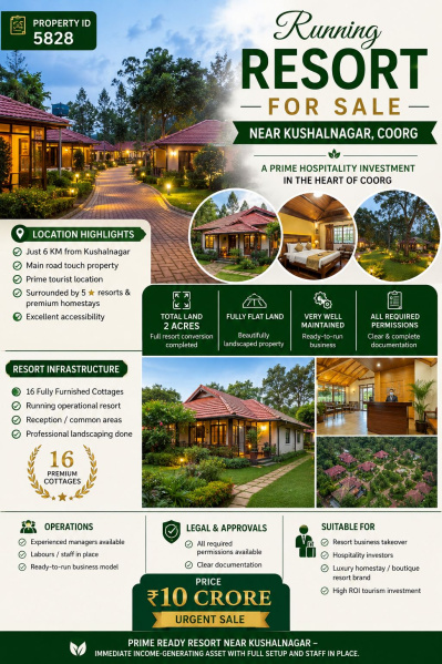  2 Acre Agricultural/Farm Land for Sale in Kushalnagar, Kodagu