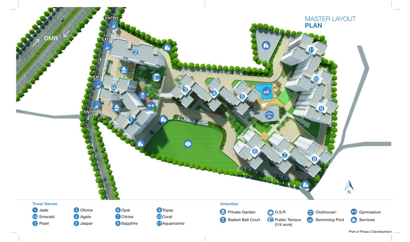 2 BHK 1050 Sq.ft. Apartment for Sale in Padur, Chennai