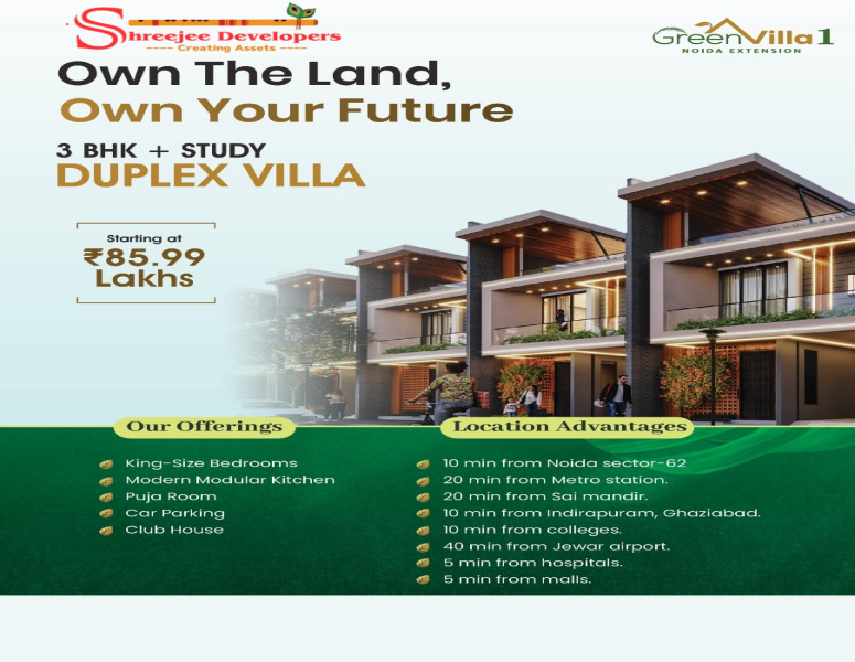 3 BHK Villa 100 Sq. Yards for Sale in Noida Extension, Noida Extension, Greater Noida