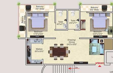 2 BHK Apartment 1033 Sq.ft. for Sale in Swarjpuri Kendui, Gaya