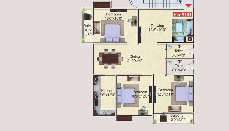 3 BHK Apartment 1534 Sq.ft. for Sale in Swarjpuri Kendui, Gaya