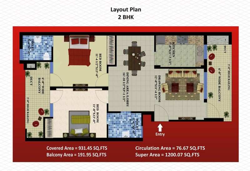 2 BHK Apartment 931 Sq.ft. for Sale in Kharar Road, Mohali