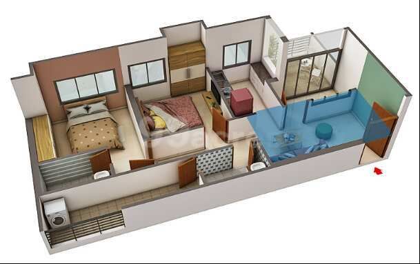 2 BHK Apartment 655 Sq.ft. for Sale in Shilphata, Thane