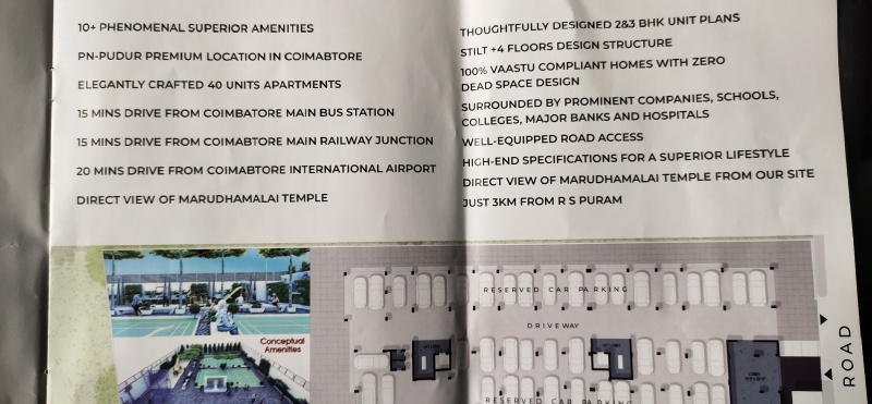 3 BHK 1535 Sq.ft. Apartment for Sale in PN Pudur, Coimbatore