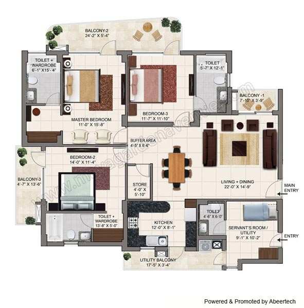 4 BHK Apartment 2120 Sq.ft. for Sale in