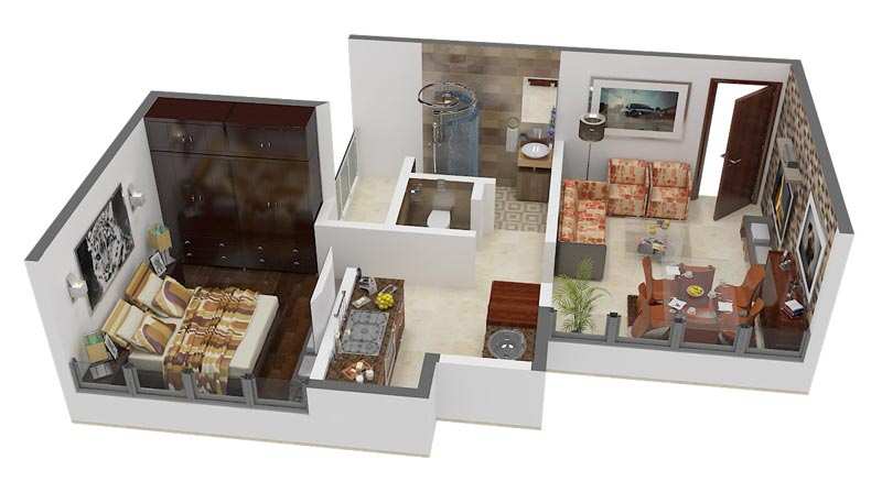 1 BHK Apartment 628 Sq.ft. for Sale in