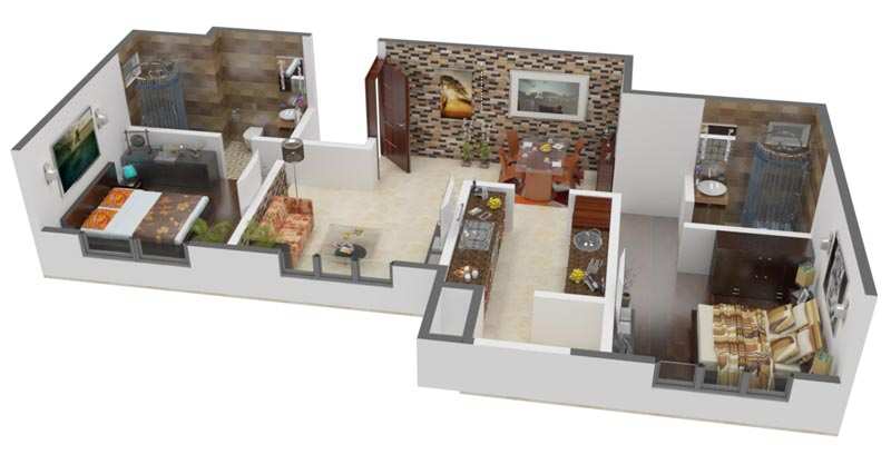 2 BHK Apartment 1211 Sq.ft. for Sale in