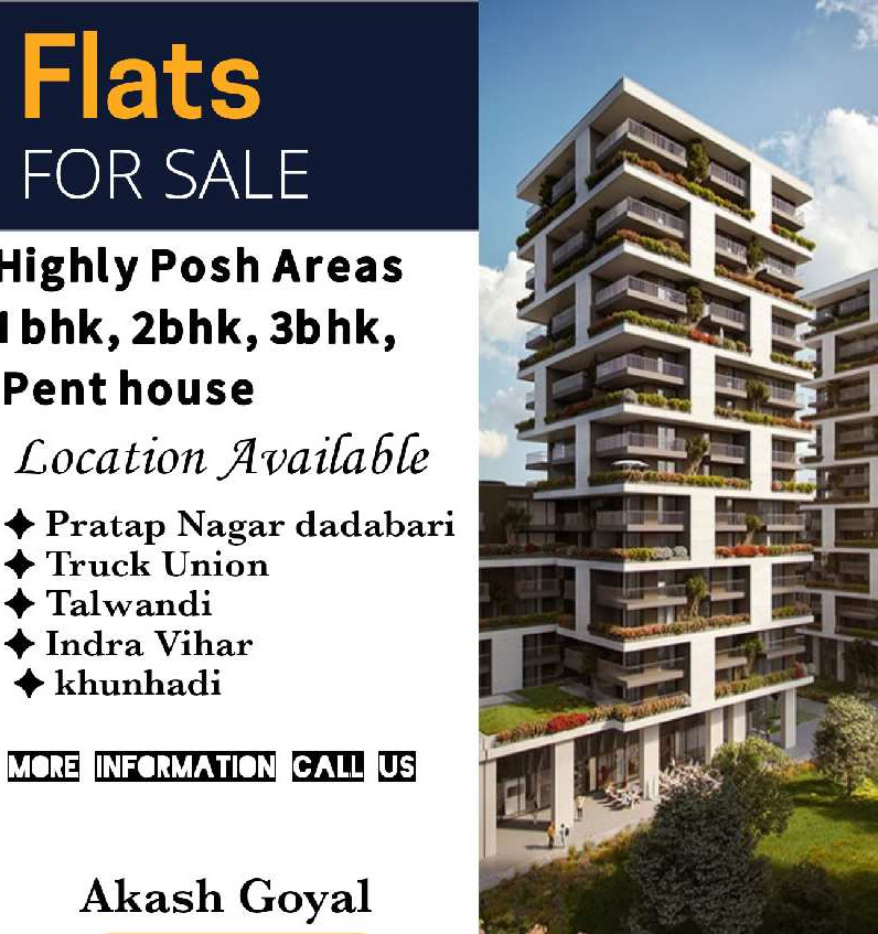 2 BHK Apartment 1200 Sq.ft. for Sale in Jhalawar Road, Kota