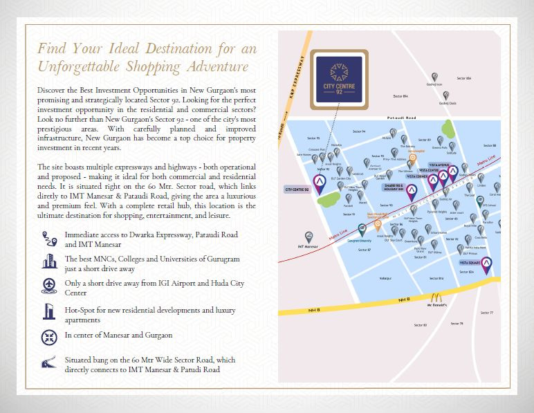  600 Sq.ft. Commercial Shop for Sale in Sector 92 Gurgaon