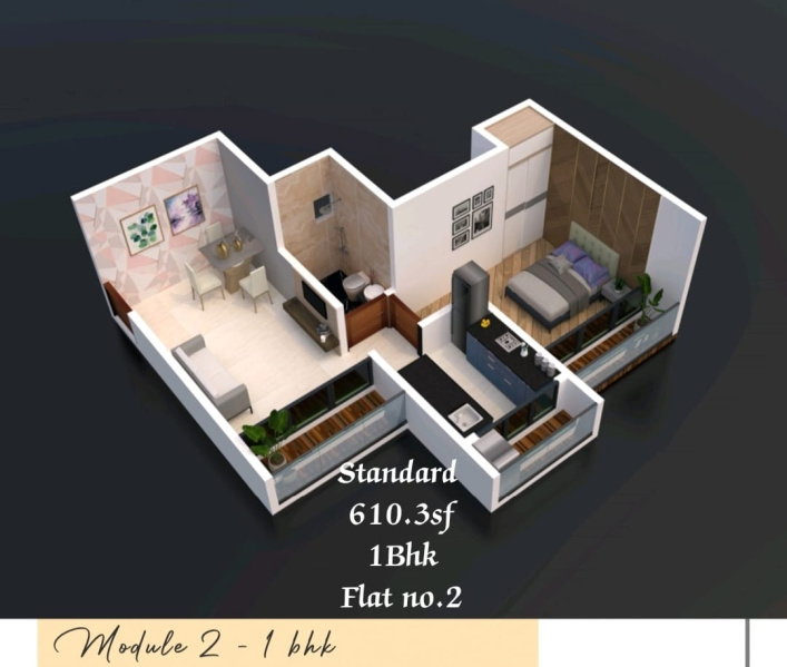1 BHK Apartment 610 Sq.ft. for Sale in Kasheli, Thane