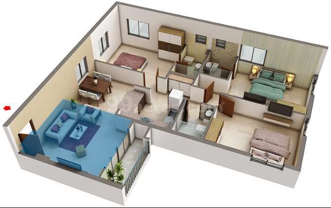 3 BHK Apartment 1524 Sq.ft. for Sale in Maheshtala, Kolkata