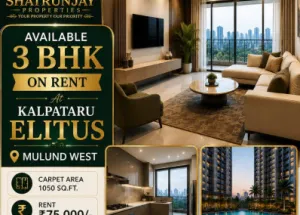 3 BHK Flat for Rent in Mulund West, Mumbai
