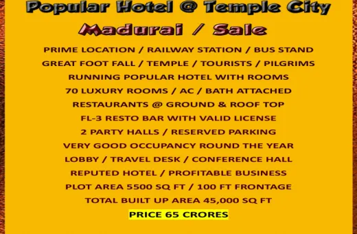  45000 Sq.ft. Hotels for Sale in Arasaridi, Madurai