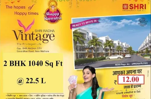 2 BHK 1040 Sq.ft. Apartment for Sale in Girdharpur, Mathura