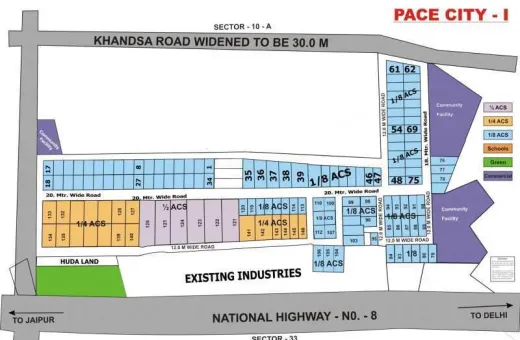  1300 Sq. Yards Industrial Land for Sale in Pace City I, Sector 10A Gurgaon