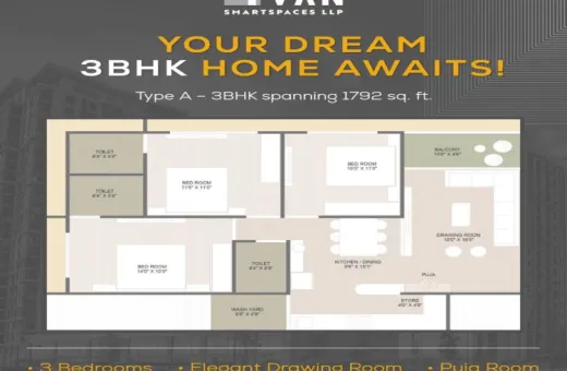 3 BHK 1798 Sq.ft. Apartment for Sale in Shela,Ahmedabad