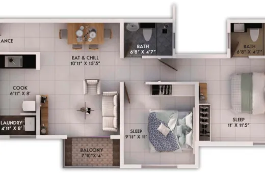 2 BHK 883 Sq.ft. Apartment for Sale in Kambipura, Bangalore