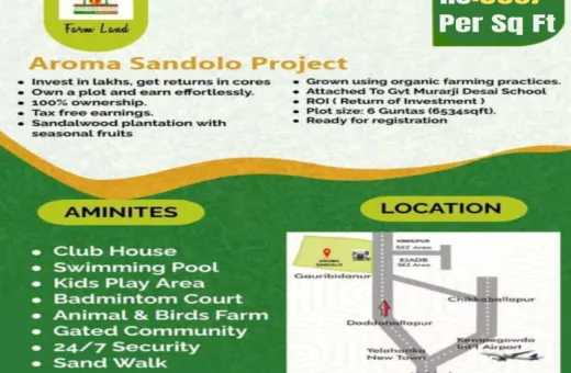  6534 Sq.ft. Agricultural/Farm Land for Sale in Vasanthanarasapura, Tumkur