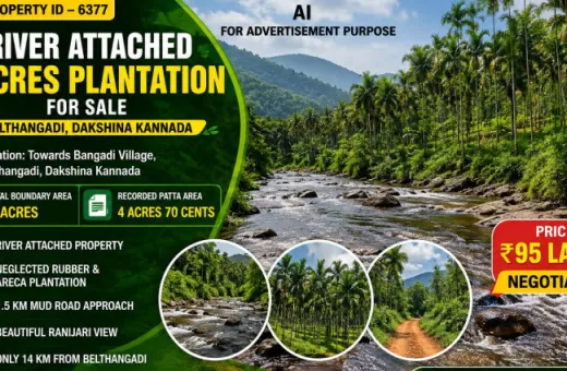  7 Acre Agricultural/Farm Land for Sale in Beltangadi, Dakshin Kannad